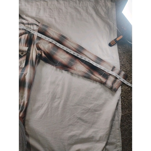 Mens B&D by Panhandle Slim Lg Long Sleeve Pearl Snap Shirt Western Wear Brown - Picture 9 of 13